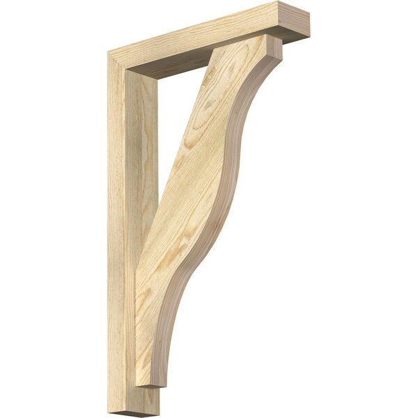 Ekena Millwork Funston Block Rough Sawn Bracket w/ Offset Brace, Douglas Fir, 4"W x 18"D x 30"H BKT0402X18X30FST05RDF - main